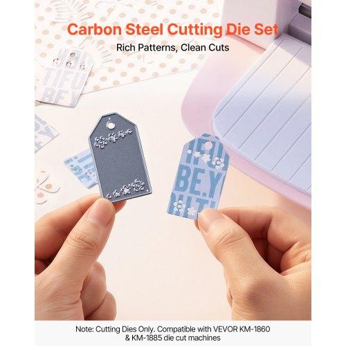 VEVOR Cutting Dies, 10 Pieces Metal Die Cuts, Compatible with VEVOR Die Cutting and Embossing Machine, Letters, Numbers, Tree Patterns