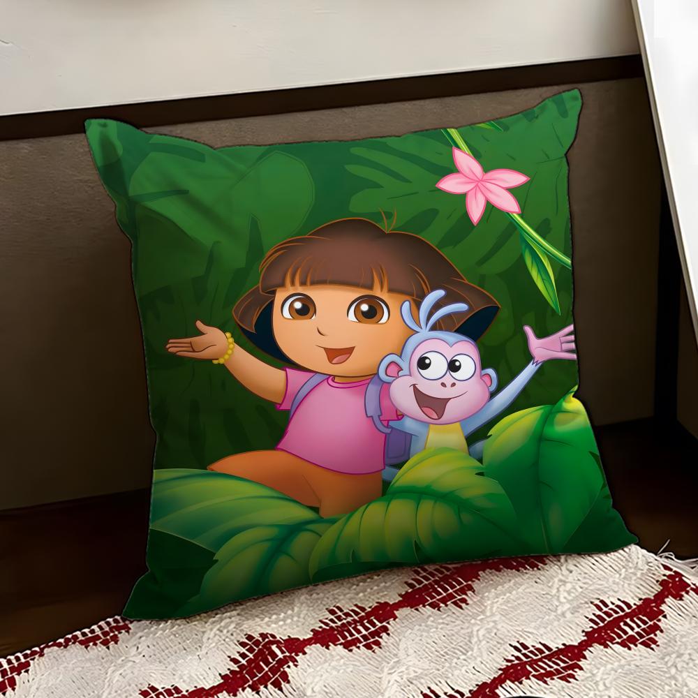 Anime cute DDora the EExplorer Cushion Cover Reversible Soft Durable Pillow Cover Home  Car MultiScene Use for Daily Comfort