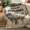 Christmas Sofa Cover Blanket Cotton Blend Festive Decorative Throw Couch Anti Cat Scratch