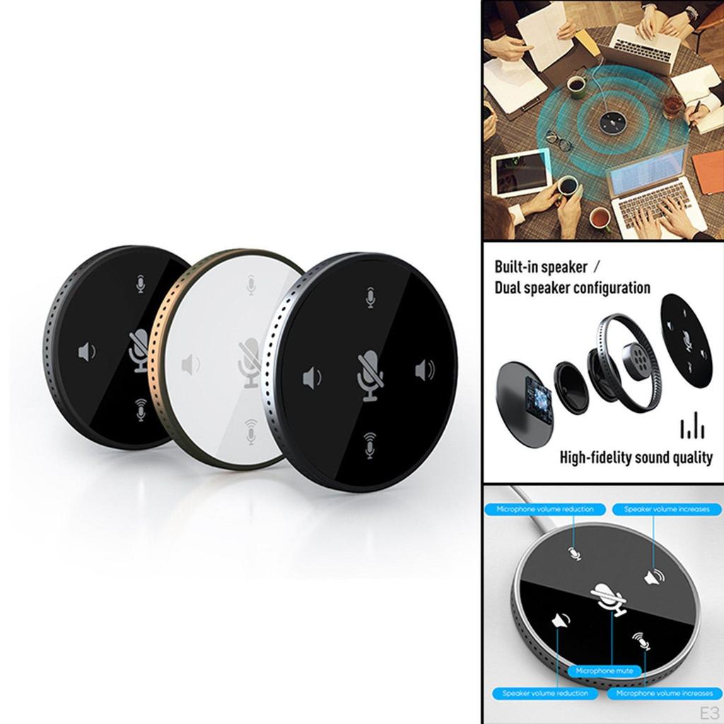 Conference Microphone, Portable USB Computer Mic, 360° Omnidirectional PC Microphone for