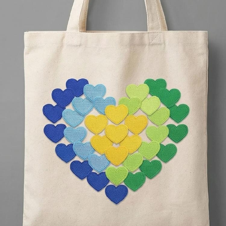 52Pcs Colorful Heart Shaped Fabric Patches For Instants Garment Repair And Customization