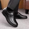 Men's Soft Sole Leather Shoes - Business Casual, Genuine Cowhide, Perfect for Elderly Dad