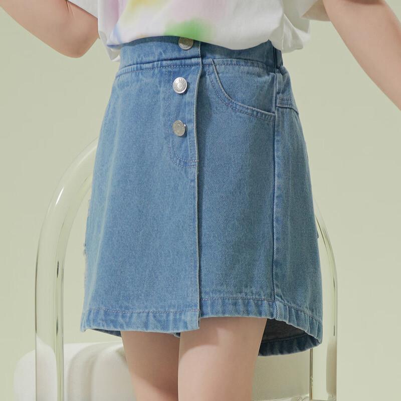 Girls' Skirt-Style Denim Shorts