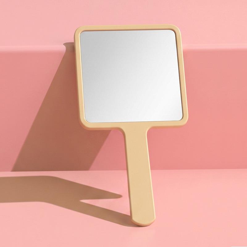 Customizable Single-Sided Handheld Makeup Mirror with Handle