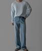 Baulopeulodeogteu Sheer Crop Raw Edge Knit [Light Blue]
