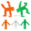 3D Printed Cube Robot Figurine Movable Joints Cube Man Stress Relief Toy Home Office Desktop Decoration Ornament