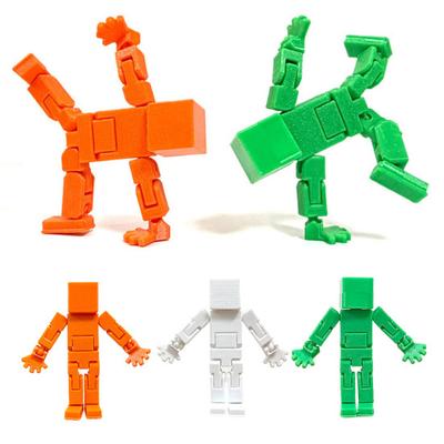 3D Spausdinta kubo formos robotas figūrėlė Su judančiais sąnariais Kubo žmogus Žaislas stresui malšinti Namų biuro stalo dekoracija Ornamentas