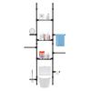 4-Tier Over The Toilet Storage Shelf, Adjustable Standing Bathroom Organizer, Heavy Duty Above Behind Toilet Laundry Space-Saving Shelving for Small