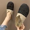 Round-headed, Wrapped-toe Flax Half-slipper for Women, 2026 Summer Wear, Flat-soled, No Heel, Slip-on, Hollow-out Sandals