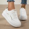 Casual Sneakers Womens Fashion PU Leather Sneakers Comfortable Thick Bottom Hidden Heel Shoes for Women New White Shoes