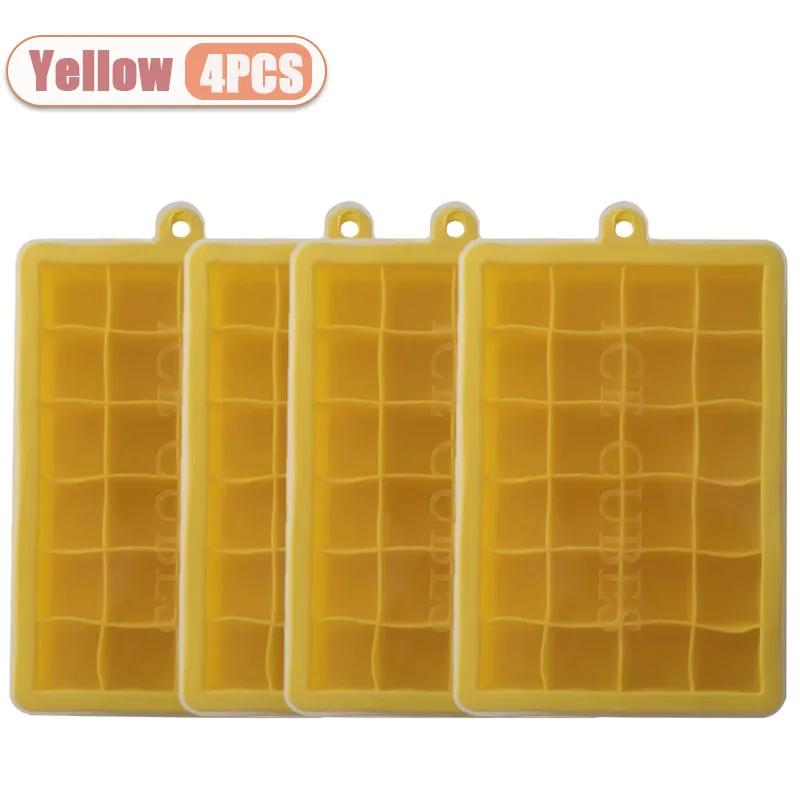 1-4PCS Silicone Ice Cube Tray 24 Cavity Square with Lid for Home Use Ice Making Tools Cold Drink DIY Ice Cream Moulds