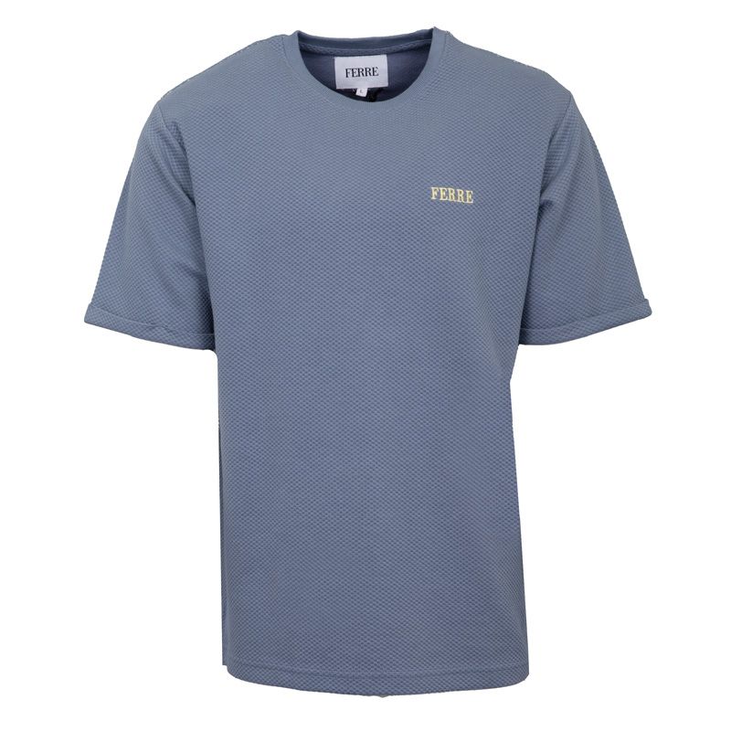 Men's Textured Cotton T-shirt with Embroidered Logo GIANFRANCO FERRE