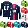 Men’s Long Sleeve Athletic Soccer Jersey, Lightweight Quick-Dry Sports Shirt for Training & Team Uniforms, Red/White