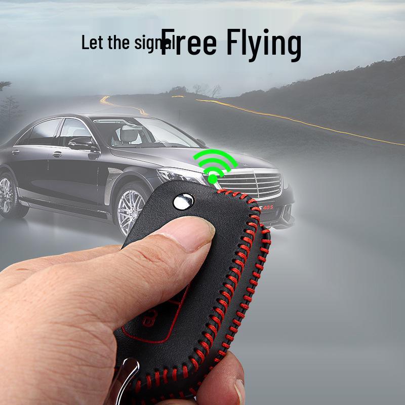 Volkswagen Leather Hand-stitched Key Case Remote Cover Key Protector