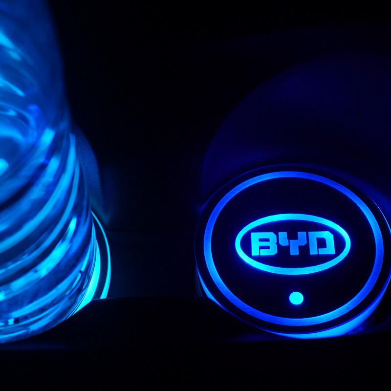 Светодиодная подставка под напитки BYD для модификации интерьера: 7-цветная подсветка салона автомобиля Single Item
