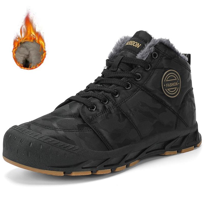 Pánské nepromokavé kotníkové boty Zimní teplé plyšové sněhule Muži Outdoorové tenisky Pracovní boty Pánské Gumové Zimní Pánské boty Velká velikost