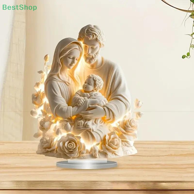 2D Flat Acrylic Jesus Birth Scene Table Centerpiece Accessory For Home Decor Party Ornment