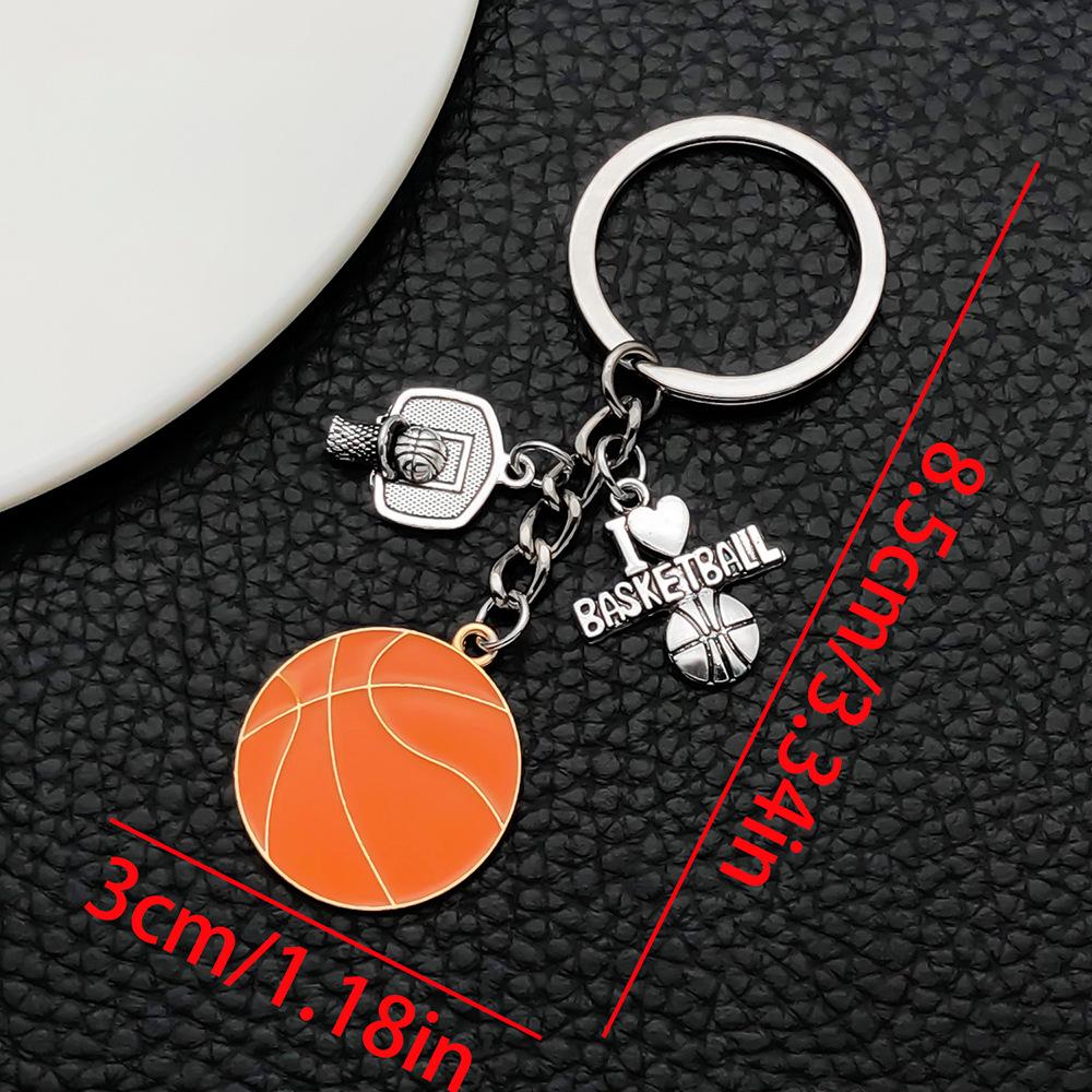 I LOVE Basketball Pendant Keychain - Creative Hoop Design for Car Keys & Backpacks