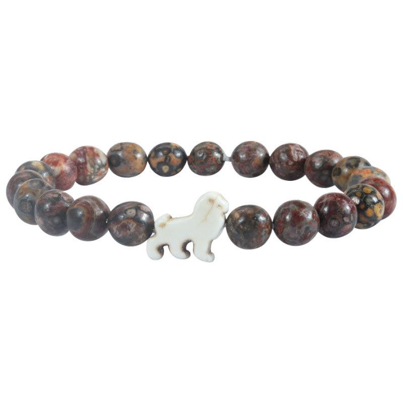 Bransoletka z koralików do śledzenia zwierząt z kamieniami naturalnymi - Wzór Żółwia, Słonia, Rekina