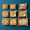 100Pcs Square Moon Cake Trays Mooncake Packaging Bag With Cover Food Container Holder Gold Plastic Cake For Cookie Egg Tart