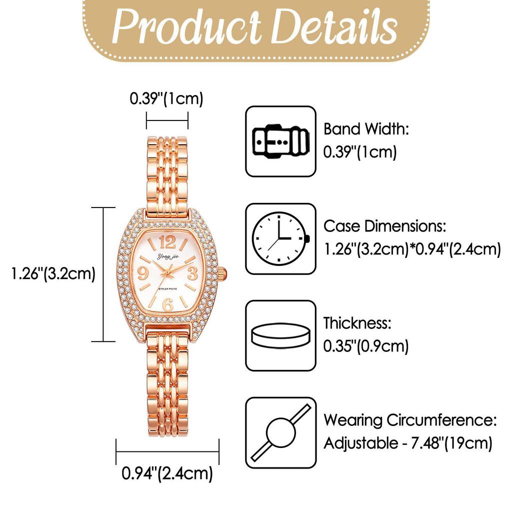 Women's Watch Stretch Band Waterproof Rose Gold Stylish Analog Display Free Size Stainless Steel Band Quartz Watch Fashion Accessory - Birthday