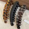 Natural Fluffiness Tortoiseshell Pattern Ponytail Barrettes Large Size Banana Hair Clip  Women