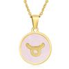 Elegant European & American Zodiac Pendant Necklace - Women's Gold Stainless Steel Constellation Charm