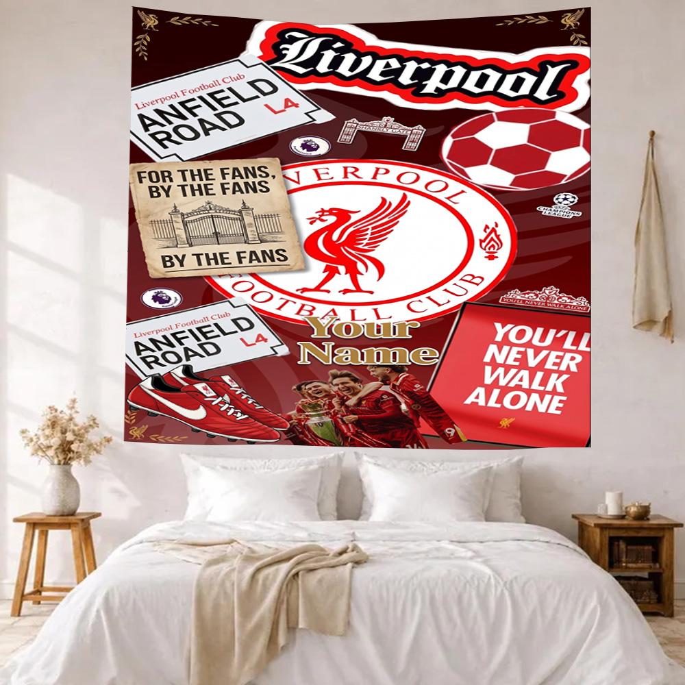 Liverpool Fc Custom Your Name Wall Decor Tapestry Art For Pet Memorial Birthdaywedding Party Backdrop Family Gift