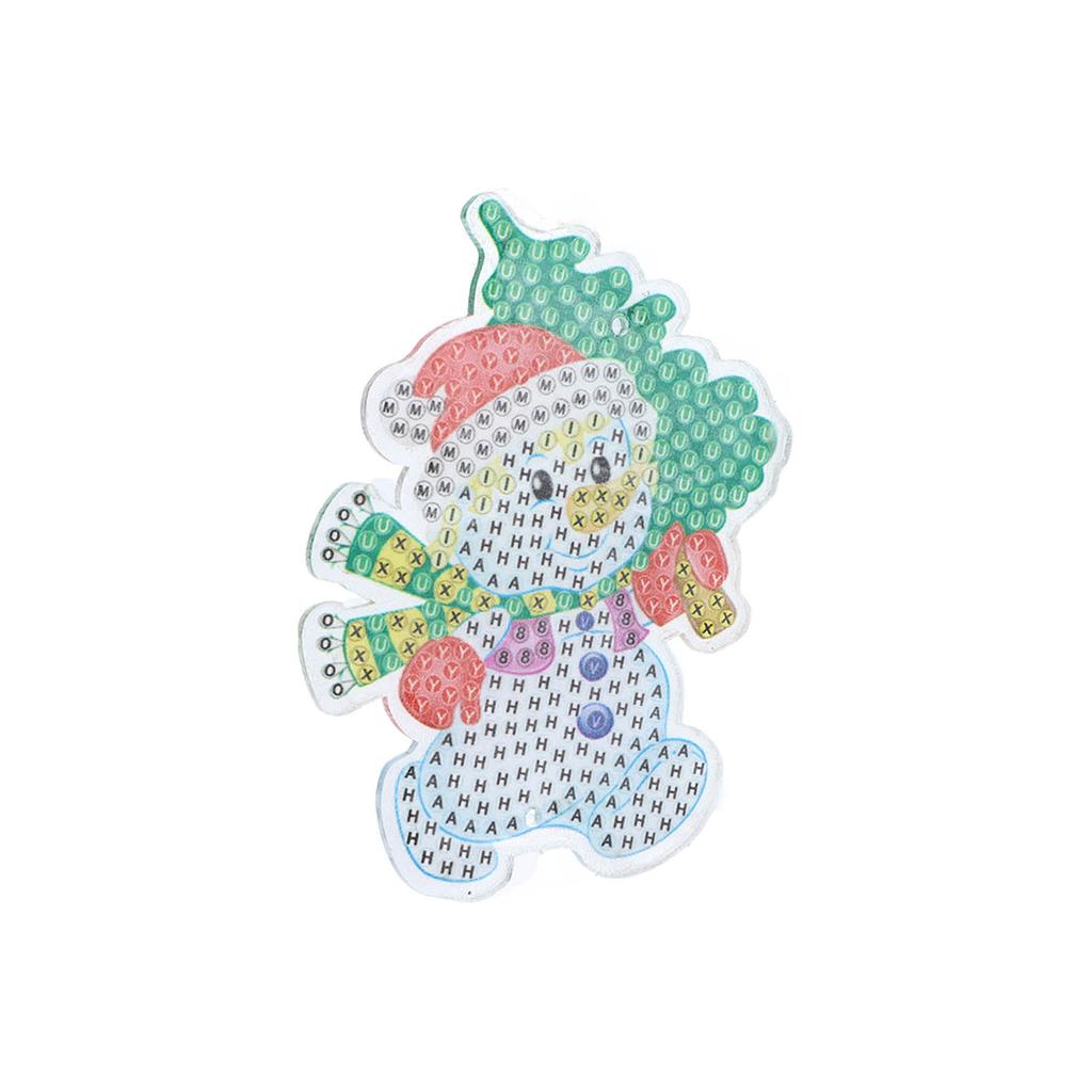 DIY 5D Rhinestone Painting Snowman Shape Decorative Rhinestone Painting Pendant for DIY Craft Indoor Decoration Gift