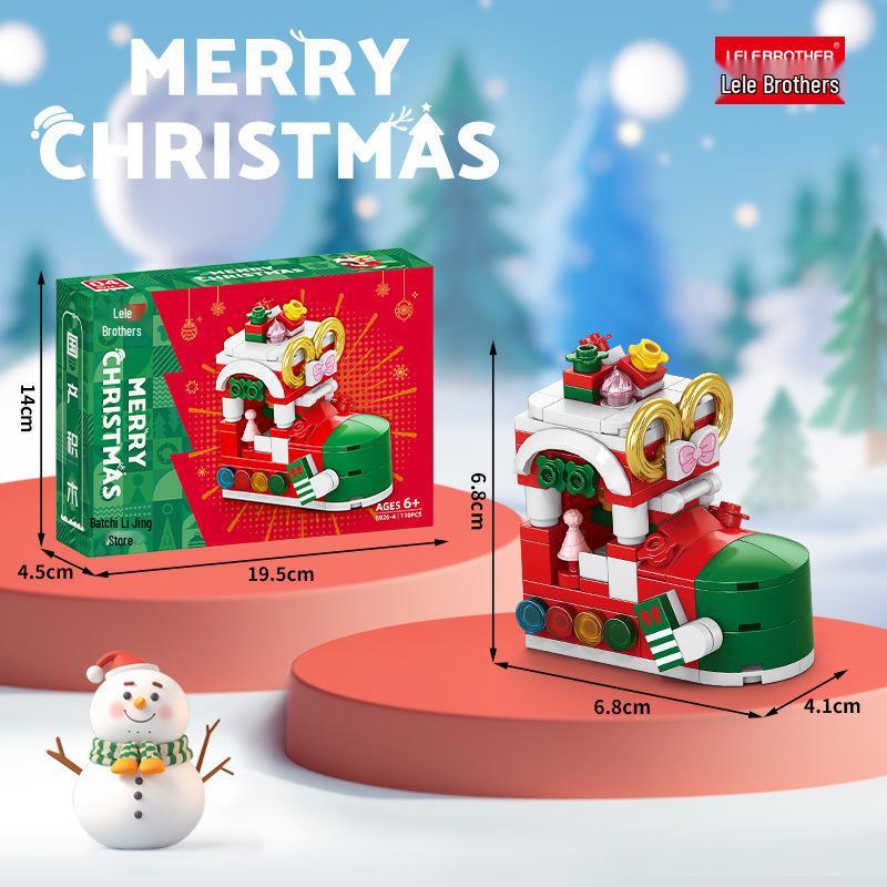 Christmas-Themed Lego-Compatible Building Blocks: Tree, Reindeer & Santa Set