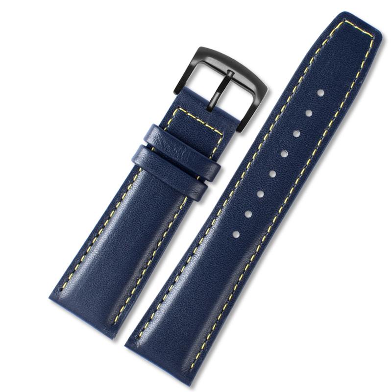 Echtes Leder+ Silikonkautschuk Uhrenarmband für Citizen Blue Angel AT8020 Sky Eagle JY8078 8035 Armband 22mm 23mm Schwarz