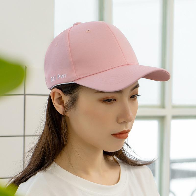 Hat Men's New Autumn and Winter Fashion Baseball Cap Women's Versatile Hard Top Cap Couple Embroidery Letter Black