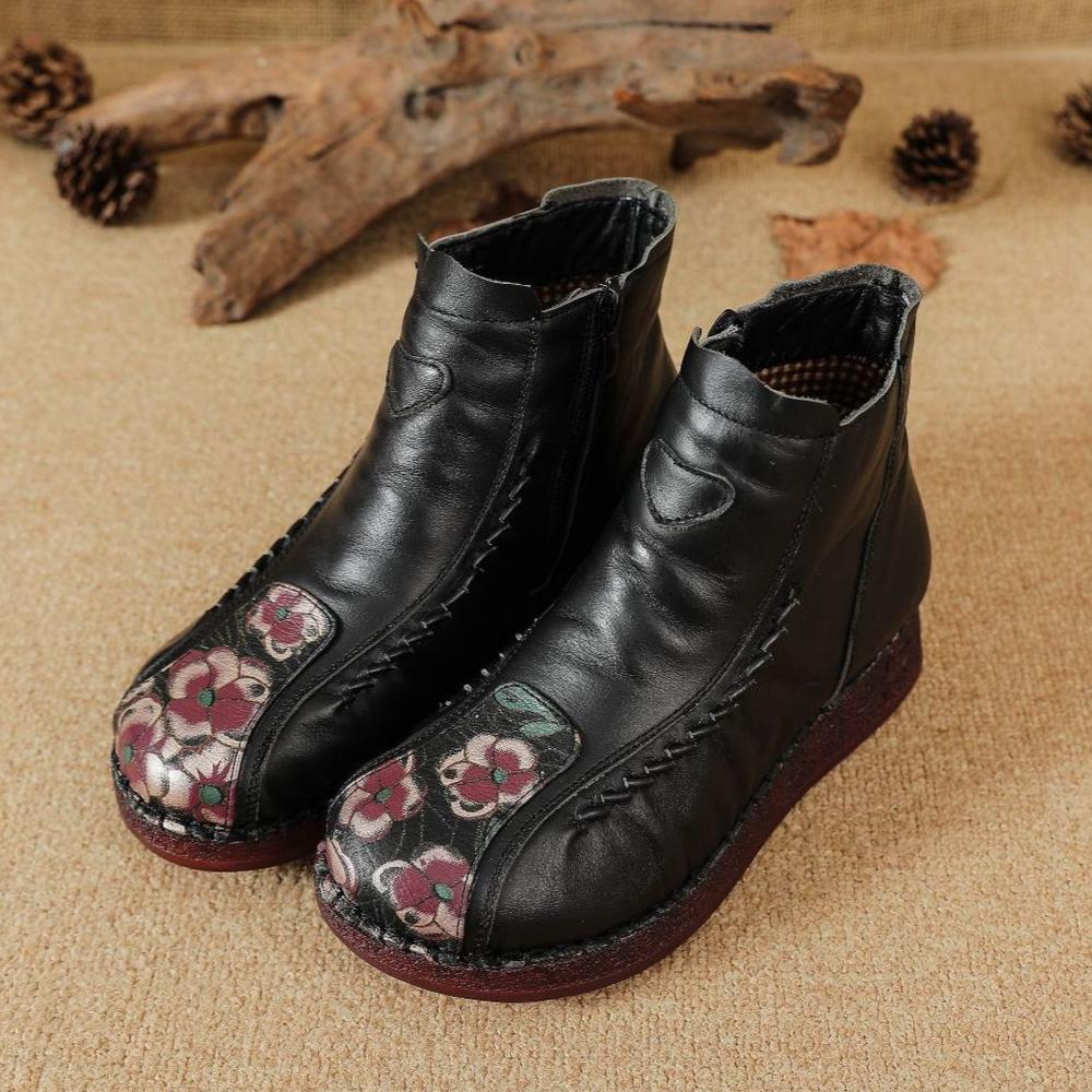 

Зимние ботинки на платформе для женщин, теплые, удобные, с меховой подкладкой, ботильоны с боковой молнией, женские кожаные нескользящие короткие ботинки для ходьбы 35