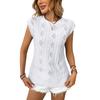 2026 Summer New Women's Round Neck Jacquard Short Sleeve Loose Solid Color T-Shirt