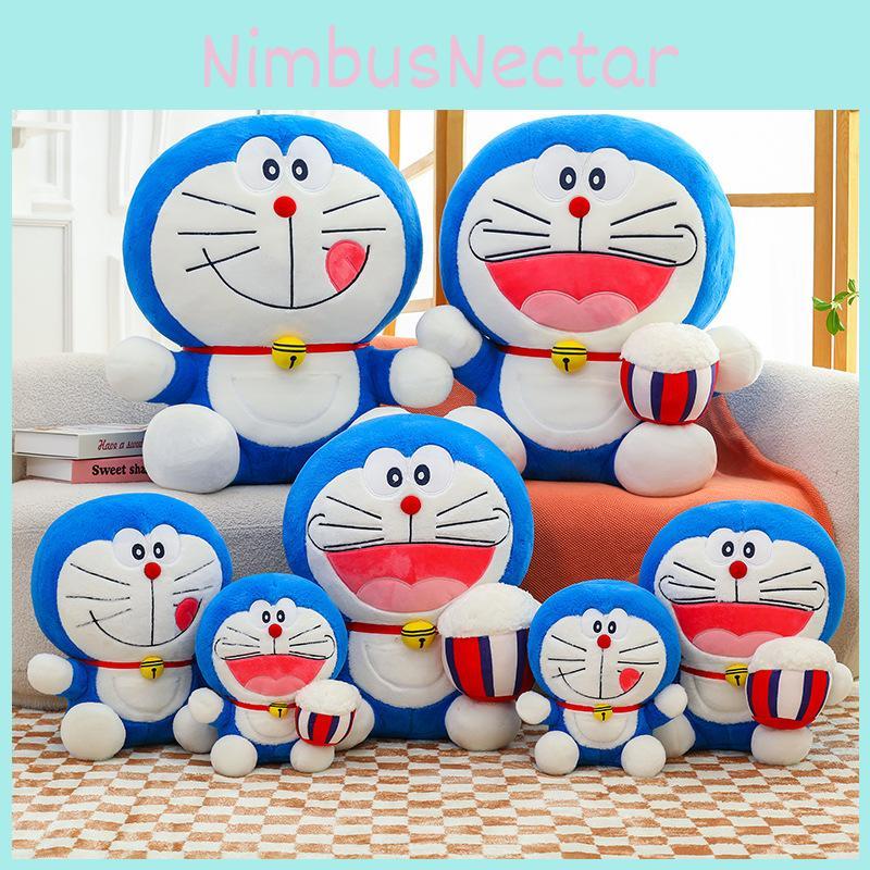 Adorable And Soft Doraemon Plush Toy Blue Fat Cat Doll In Popcorn Style For Kids