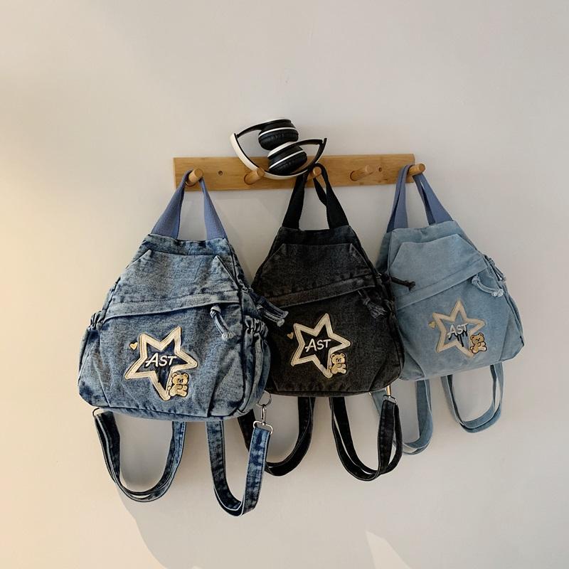 Denim Rucksack Damen Rucksack mit großer Kapazität