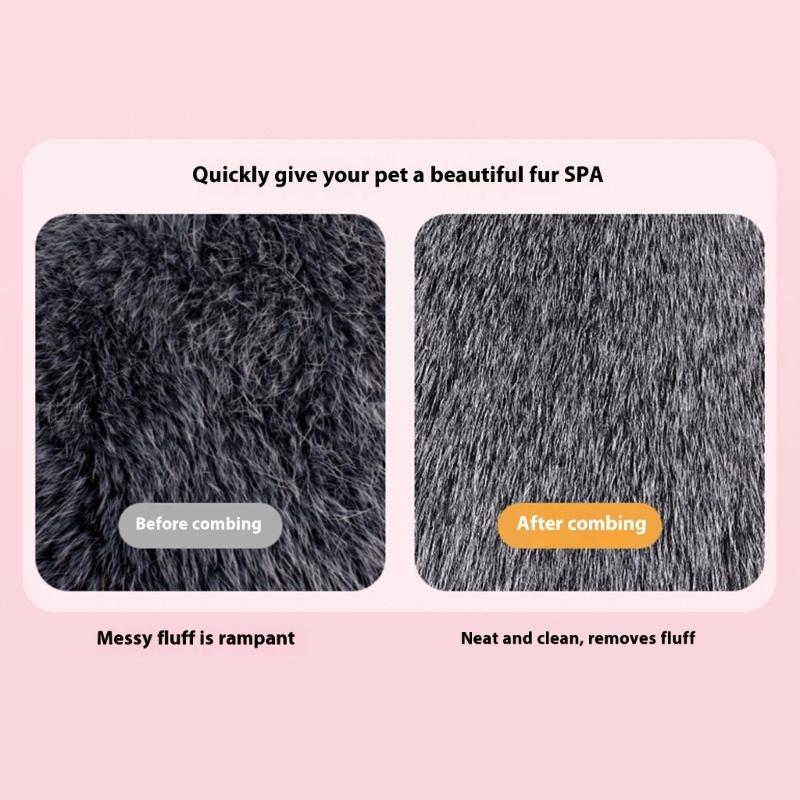 Pet Hair Removal Tool Fleas Comb for Dogs Cats Lice Cats Brush with Release Button Selfs Cleaning with Long Short Teeth