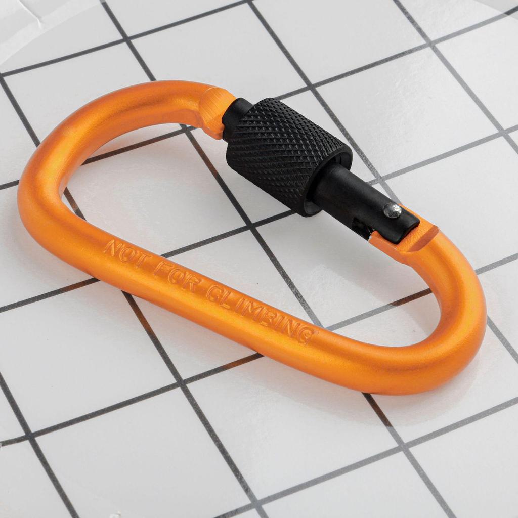 Large D-Type Aluminum Climbing Hook with Quick Link & Keyring