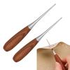 Wooden Handle Sewing Awl with Wood Handle Hand Stitcher Leathe Punch Tool DIY Shoe Repair Hook Leather Accessories
