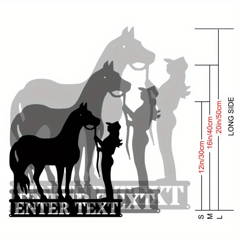 Metal Wall Art Horse Rider Gift for Equestrian Lover Home Decor Personalized Name Sign