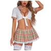 2023 European American Sexy Lace Student Uniform, Multi Color Plaid Jia Ya Ma Cross-border CollectionNo Stockings