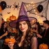 Wide Brim Witch Hat Cone-shaped Transparent Organza Hat, Lightweight Halloween Costume Accessory for Wizard Party Decorations And Cosplay Photo Props