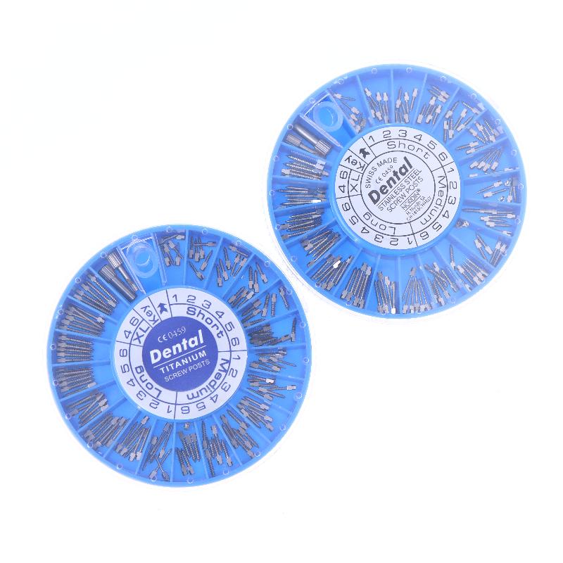 120 Pcs/Box Dental Endodontic Conical Screw Post Endo Root Canal Pins Pure Titanium Gold Plated Stainless Steel Material