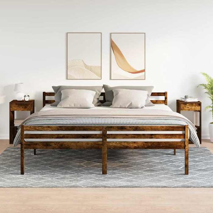 VidaXL Tables de chevet avec tiroir 2 pcs chêne fumé 35x34x66,5 cm, table d'appoint, armoire de lit, table d'appoint pour la 858722