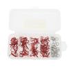 100pcs Treble Fishing Hooks and Double Ring High Carbon Steel Triple Barbed Hook Fishing Accessories with Storage Box