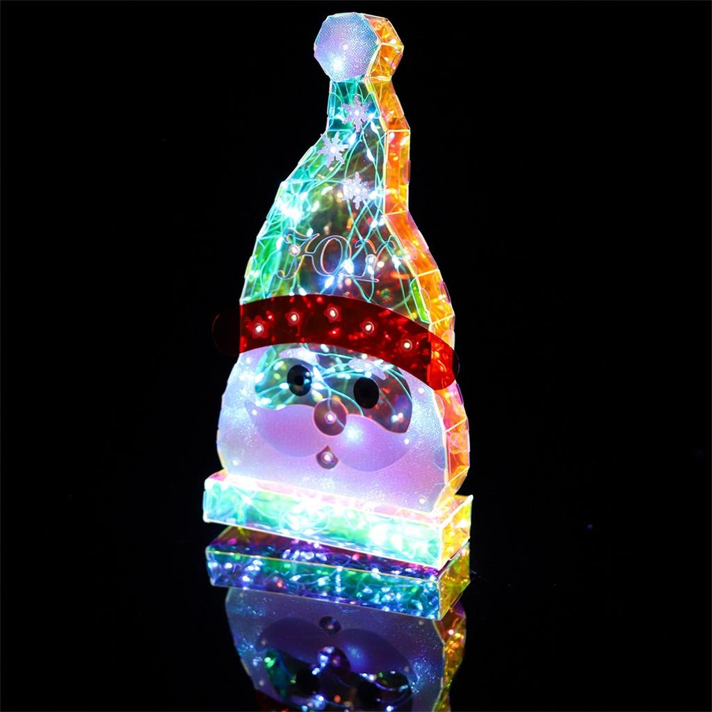 Rainbow Santa Claus, LED Light, Colorful Luminous Light Christmas Decoration Outdoor And Indoor,Rainbow Ornament