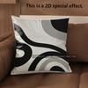 2D Abstract Black & White Patterned Pillow Covers Pattern Cushion Cover Suitable For Sofa Bedroom Car Pillow Cover