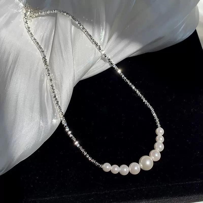 Women's Imitation Cat's Eye Stone Silver Necklace - Summer 2025 Light Luxury High-End Clavicle Chain