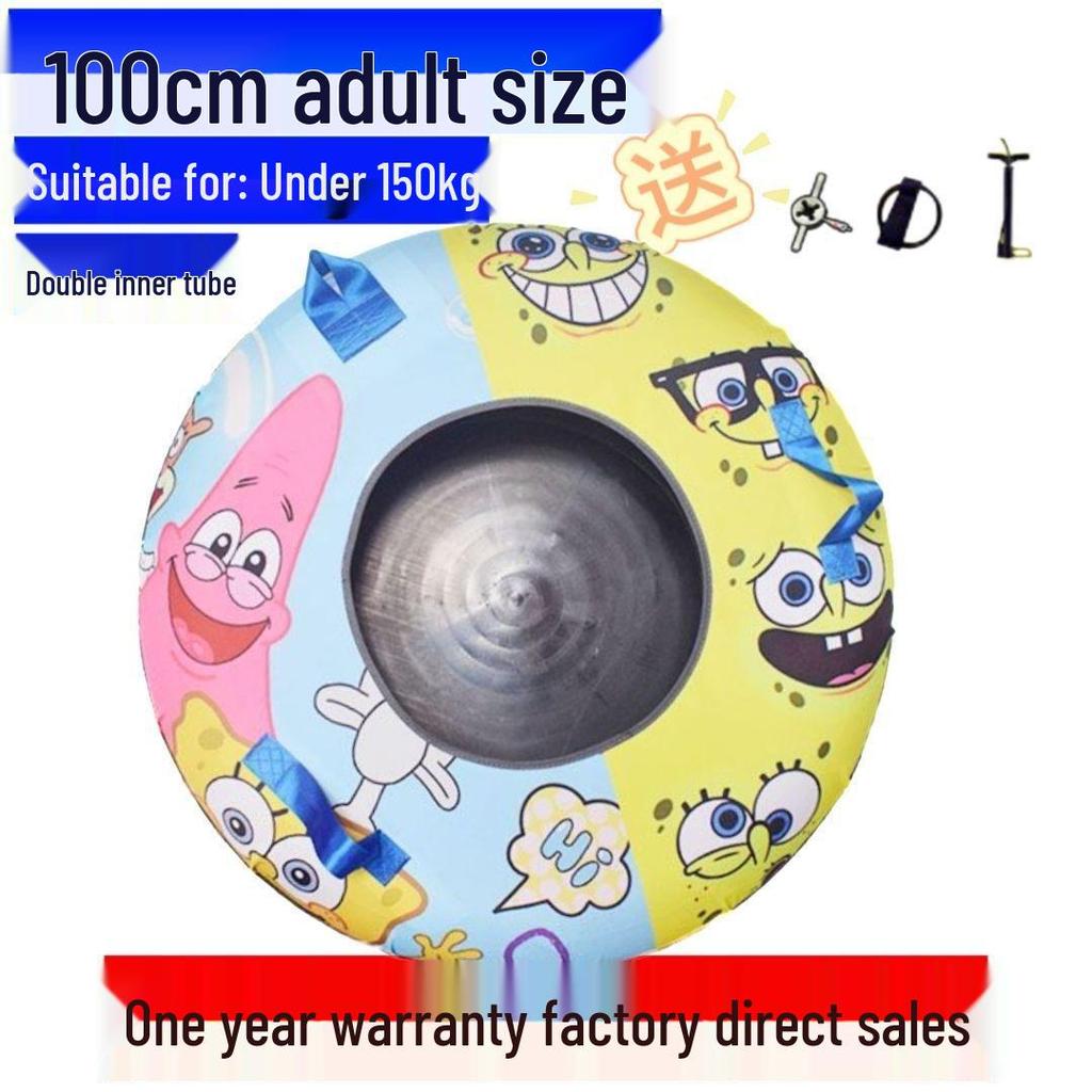 Durable Inflatable Snow Tube with Anti-Collision Features - Seven-Color for Adults and Kids