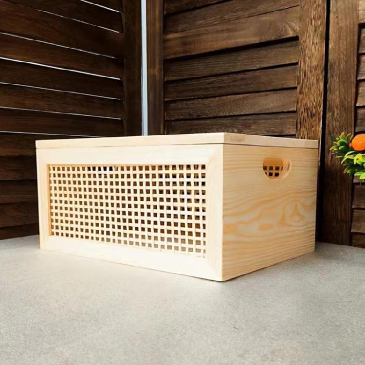 Vielseitiger handgewebter Aufbewahrungskorb aus Naturholz mit platzsparendem Design für Schränke, tragbar für Bücher und Spielzeug